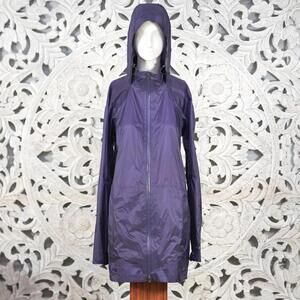 Outdoor Research Helium Jacket Women’s XL Long Hooded Purple Raincoat